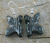 Native American Zuni Marble Butterfly Maiden Earrings